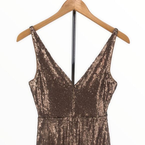 Lulus Champagne Showers Matte Bronze Sequin Bodycon Dress size Small NWT - Picture 7 of 13